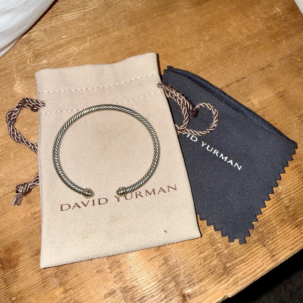 David Yurman Classic Cable Bracelet w/Gold 4mm Size Medium